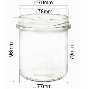 6x 350ml Słoik szklany na miód mięso pasztet Słoiki szklane na świeczki zakrętka do wyboru